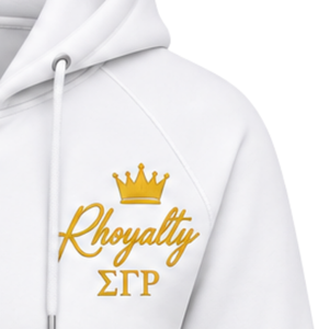 Sigma Gamma Rho <b>Women's</b> University Half <b>Zip</b> Up <b>Hoodie</b> <b>White</b> Greek Letter Graphic Sweatshirt Custom Casual College Streetwear - Product Image 4
