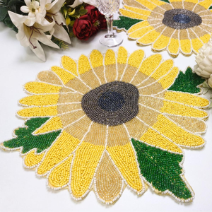 NeedleworkBest Seller Handmade Beaded Placemats and Indian Style Coasters Custom <b>Table</b> Decor Handmade by glowin fashion - Product Image 5