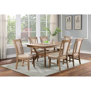 Tavolo da Pranzo Rettangolare Moderno con Ripiano Inferiore Aperto, Tonalità Naturale, Arredamento per Cucina e Sala da Pranzo, 1 Pezzo - Product Image 5