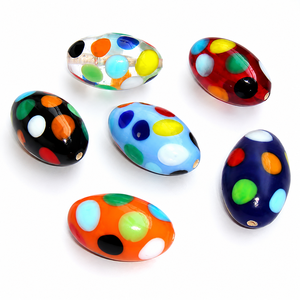 Cuentas de Vidrio Ovaladas Multicolores Premium para Manualidades, Joyería y Decoración, Cuentas de Vidrio para Lámparas de ExcelBeads - Product Image 1