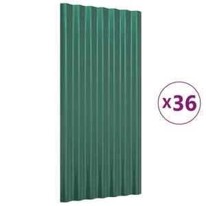 Juego de 36 Paneles de Techo de Acero Galvanizado Corrugado Verde de 31.5''x14.2'' - Product Image 2