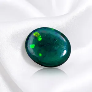 Ópalo Etíope Ahumado Negro Teñido AAA+ de 12x10mm, Cabujón Ovalado, Gema Suelta para la Creación de Joyería Personalizada - Product Image 4