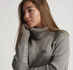 Wholesale Women Turtleneck Sweater Set with <b>Sequin</b> Detail Soft Knit Top and Matching <b>Pants</b> Women's Hoodies & Sweatshirts - Product Image 6