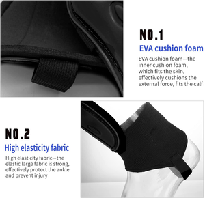 Espinilleras de Fútbol Acolchadas con Soporte para Tobillos y Correas Ajustables para una Protección Integral - Product Image 2