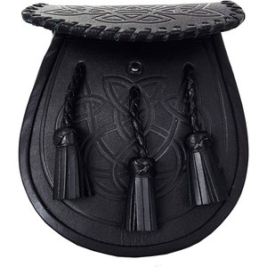 Sporran de Cuero Vegano Trenzado con Nudo Celta y Correa de Cadena, Accesorio Tradicional Escocés para Trajes - Product Image 4