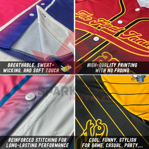 เสื้อเบสบอลแบบกำหนดเอง ชื่อทีม 00 แขนสั้น ยูนิเซ็กซ์ โพลีเอสเตอร์ ระบายอากาศได้ดี ติดกระดุมด้านหน้า ชุดกีฬา ทุกฤดูกาล - Product Image 6