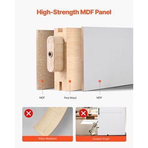 Porta Scorrevole in MDF ad Alta Resistenza 48 X 84 Pollici con Superficie Impermeabile in PVC, Kit di Facile Installazione - Product Image 3