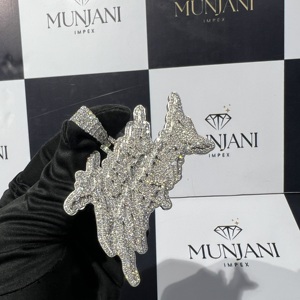 จี้เพชรทรงกลมหรูหราและชาร์มเพชรโมอิสซาไนต์ VVS เงินแท้ 925 สไตล์ฮิปฮอปประดับเพชรเต็มชิ้น จี้เครื่องประดับสั่งทำพิเศษสำหรับแร็ปเปอร์ - Product Image 1