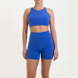 เสื้อครอปท็อปออกกำลังกาย Nesta Sports OEM สวมใส่สบาย น้ำหนักเบา ผลิตจากผ้าสแปนเด็กซ์และไนลอน สีน้ำเงินรอยัล สำหรับฟิตเนส ยิม ออกกำลังกาย โยคะ บราออกกำลังกายแบบไขว้หลังสำหรับผู้หญิง - Product Image 1