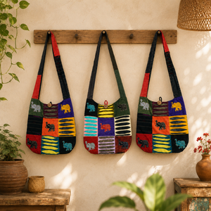 Bolsa Jhola Unisex de Cáñamo de Calidad Natural |   Bolso de Hombro de Cáñamo Multicolor con Múltiples Opciones de Tamaño para Uso Diario - Product Image 4