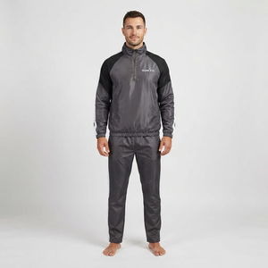 Ensemble de survêtement 100 % nylon, coupe-vent zippé, veste et pantalon assortis, pour sports de plein air, tendance, couleur anthracite, deux pièces, vente en gros - Product Image 5