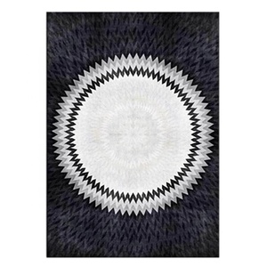 Tapis en patchwork de cuir de vache véritable Tapis en cuir de vachette rustique de style occidental Tapis blanc et noir - Product Image 1