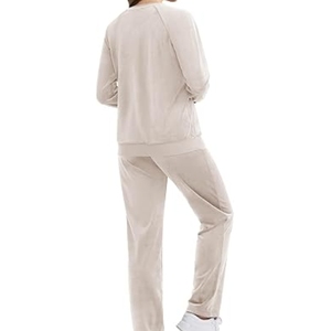 Conjunto Deportivo de Invierno para Mujer, 2 Piezas, Terciopelo, con Sudadera de Manga Larga y Pantalones Jogger con Cordón Ajustable - Product Image 6