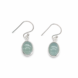 Boucles d'oreilles pendantes en argent 925 faites à la main pour femmes, forme ovale, pierre naturelle, prix de gros - Product Image 3