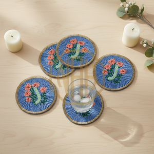Sous-verre personnalisé en perles de verre fait main, écologique, avec monogramme, pour mariage, décoration de table, cadeau personnalisé - Product Image 3