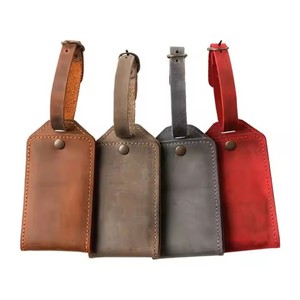 Custom Premium Leather Travel <b>Luggage</b> Tag Luxury Fashionable Backpack Label Soft Water-Resistant Eco-Friendly Feature Letter Tag - Product Image 1