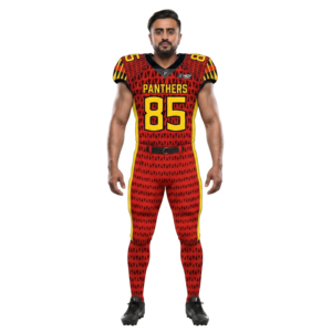 Dhirk Sports - Jersey de Fútbol Americano Personalizado Sublimado con Diseño de Pantera Roja, Uniforme de Equipo Geométrico de Alta Calidad para Hombre, Nombre del Equipo - Product Image 1