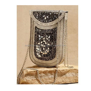 Mosaico estilo indio bohemio bolsos de mensajero de lujo de noche bolso de mano de Metal mujeres Boho boda hecho a mano bolsos al por mayor - Product Image 1