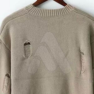 Suéter de Punto Informal para Hombre, Estilo Desgastado, Manga Larga, 100% Algodón, Transpirable, Corte Holgado, para Invierno - Product Image 6