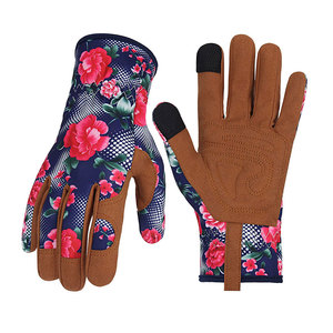 High Quality Comfortable Safety Leather Gardening <b>Gloves</b> For All Day Outdoor Gardening And Yard Work - Product Image 1