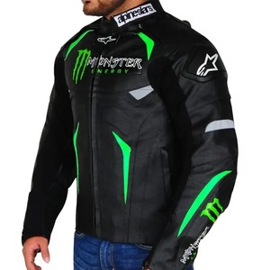 Chaqueta de Motociclista de Cuero Genuino Estilo Monster para Hombre, Chaqueta de Motociclista Monster - Product Image 1