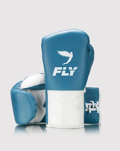 Gants de boxe Fly personnalisés bleu ciel et blanc en cuir de vachette véritable pour combats et entraînements de boxe - Product Image 6