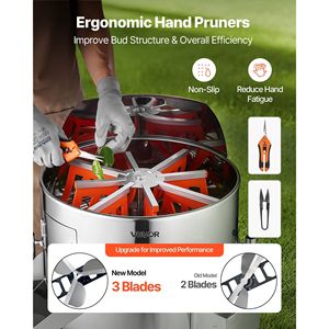 Trimmer Elettrico Inclinabile a 18° per Foglie e Germogli, Velocità Regolabile, per Coltivazioni Idroponiche, con Lame Affilate in Acciaio Inossidabile, per Irrigazione - Product Image 6