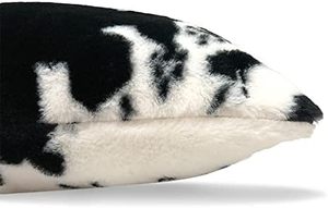 Housse de coussin en fausse fourrure à imprimé vache, motif animalier carré, décoration d'intérieur, style nordique, lavable - Product Image 2
