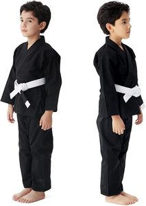 Uniforme de Karate para Niños, Chaqueta y Pantalones de Algodón Negro, Ropa de Artes Marciales Resistente para Niños, Corte Regular - Product Image 2