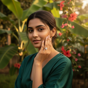 Anillo de Plata con Corazón de Cristal Estilo Rajastaní, Banda Ajustable, Diseño Brillante, Anillos de Plata de Ley 925 para Mujeres y Niñas - Product Image 5