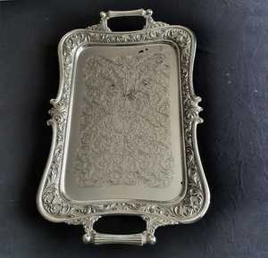 2025 Qian Hu Luxury Vintage Polished Cast Iron Metal <b>Serving</b> Tray <b>Set</b> with Gold Plating Elegant Fruit Trays <b>Dishes</b> for Food Use - Product Image 6