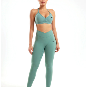 Conjunto de Yoga Profesional para Mujer, Diseño Nuevo, Cintura Alta, 2 Piezas, Spandex/Poliéster, Elástico, Transpirable, de Secado Rápido - Product Image 1