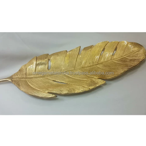 Nuevo Artículo: Bandeja Decorativa de Latón con Forma de Hoja para Vajilla de Lujo, Exportador Mayorista a Nivel Mundial - Product Image 5