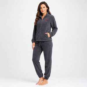 New Arrival Women's Fleece <b>Tracksuit</b> Premium Cotton Blend Hoodie and Pants Set Durable <b>Stitching</b> High Quality Women <b>Tracksuit</b> - Product Image 3