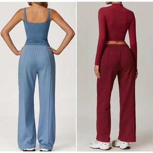 ชุดวอร์มแบบสองชิ้นสำหรับผู้หญิง เสื้อผ้าผู้หญิง กางเกงขายาวทรงสปอร์ต ชุดออกกำลังกาย ชุดกีฬา ชุดฟิตเนส - Product Image 5