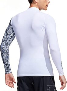Camiseta de Manga Corta Blanca para Hombre, Diseño Tribal Azul en el Brazo Derecho, Transpirable, Spandex/Poliéster, Sublimación de Alta Calidad - Product Image 5