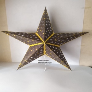 LAXMANS Nuevas Lámparas Colgantes de Papel Impresas Multicolores de 60 cm, Ecológicas, con Forma de Estrella, Venta al por Mayor en Uttar Pradesh - Product Image 1