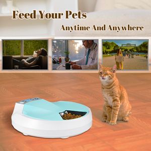 Comedero Automático Elevado para Mascotas con 5 Comidas, Dispensador de Comida Seca y Húmeda de 5x270ml, Temporizador Programable, Porciones para Perros y Gatos - Product Image 2