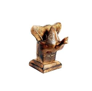 Porte-lunettes en bois en forme d'éléphant, figurine d'animal sculptée, garde les lunettes en sécurité, accessoire de bureau élégant pour la décoration de la maison et du bureau - Product Image 1