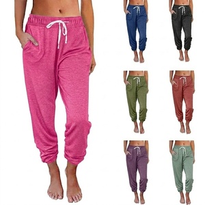 Pantalones Deportivos de Pierna Ancha con Cintura Elástica Media para Mujer, Bolsillos, Estilo Holgado, Ropa Deportiva Urbana, Transpirable, Tejido de Rizo Ecológico - Product Image 2