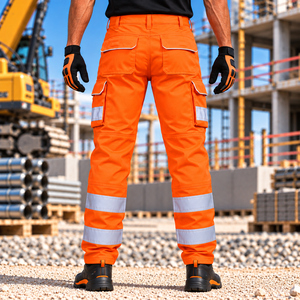 Custom Men's Hi <b>Vis</b> Reflective Winter Safety Work Pants Breathable Quick Dry Polyester Multi Pocket Cold Weather OEM Needle Use - Product Image 3