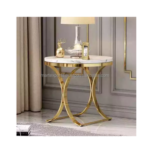 Mesa de centro de Metal de lujo minimalista y moderna, muebles de sala de estar hechos a mano duraderos para el hogar, cafetería, salón y estilo Interior - Product Image 1