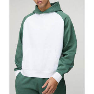 Sudadera con Capucha Extra Grande Personalizada para Hombre, Otoño Invierno, Informal, Deportiva, Mezcla de Algodón, Sudadera con Capucha para Hombre, Diseño de Bloques de Color, Gris/Azul - Product Image 6