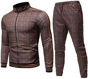 Men's Custom Logo Solid 2-Piece Fleece Tracksuit Set Stretchy Lightweight Full-<b>Zip</b> <b>Jogger</b> Casual Sportswear for Winter - Product Image 3