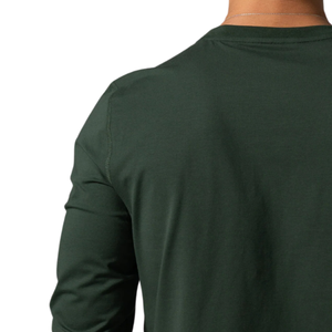 Men's <b>Black</b> O-Neck <b>Long</b> Sleeve <b>T</b>-<b>Shirt</b> Polyester/Cotton Blend Breathable Quick Dry Logo Design Regular Fit Casual Daily Wear - Product Image 5