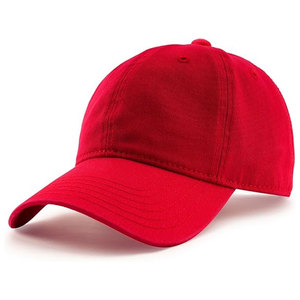 Casquette de baseball unisexe rouge à 6 panneaux, réglable, avec boucle vintage, couleur unie, en sergé, pour usage décontracté - Product Image 2