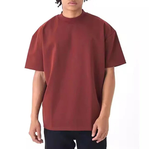 Camiseta de Hombre, Tejido Grueso, 100% Algodón, Logotipo Frontal, Estilo Casual, Hombros Caídos, Lisa, Oversize, Streetwear - Product Image 1
