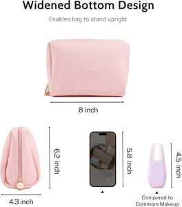 Genuine Leather Wholesale Accessories Organizer Travel Pouch Beauty Zipper Cosmetic Bags Women's Makeup Bag Men's <b>Toiletry</b> Bag - Product Image 5