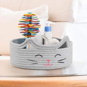 Cesta de Almacenamiento de Yute Tejido, Cesta Multiusos para Ropa Sucia, Juguetes, Mantas, Toallas, Cesta de Regalo para Mascotas, Gatos y Perros - Product Image 2