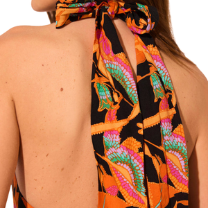 Ladies Printed Midi Dress Square Neck A Line Dress - Product Image 5